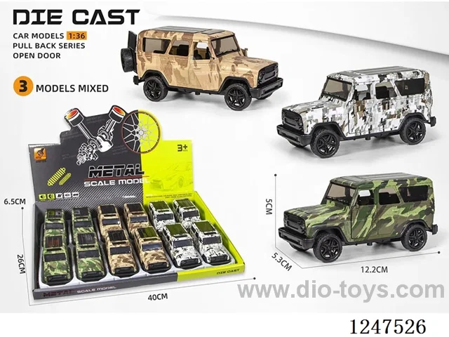 1:36 pull back alloy car 3 doors openable 12PCS W L/M