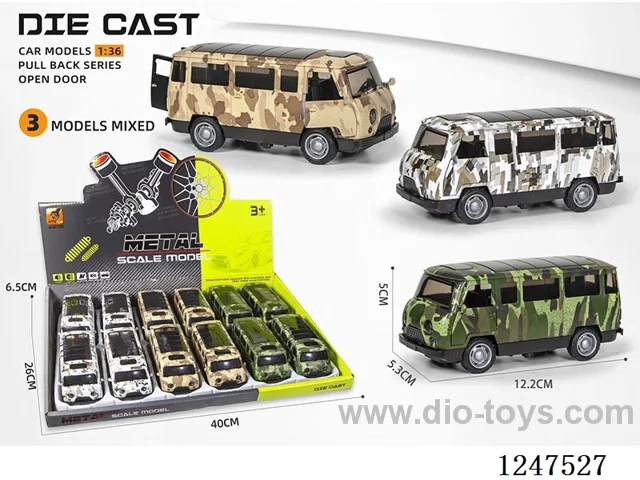 1:36 pull back alloy car 3 doors openable 12PCS W L/M