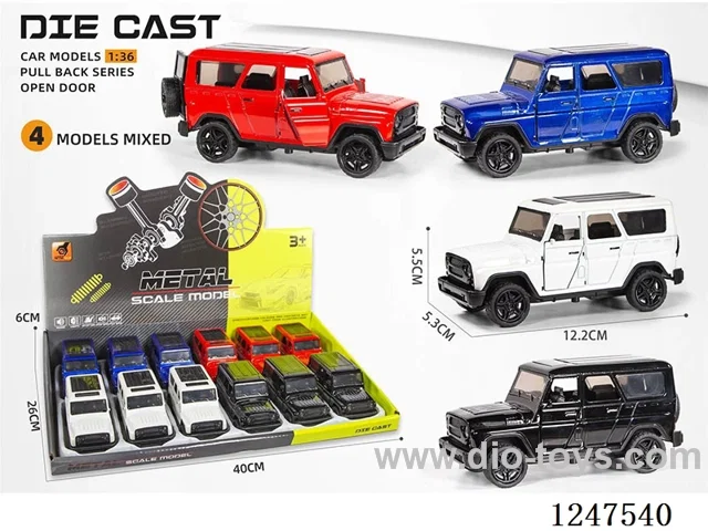 1:36 pull back alloy car 3 doors openable 12PCS W L/M