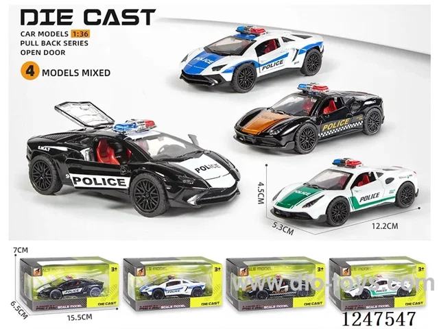 1:36 pull back alloy car 3 doors openable W L/M