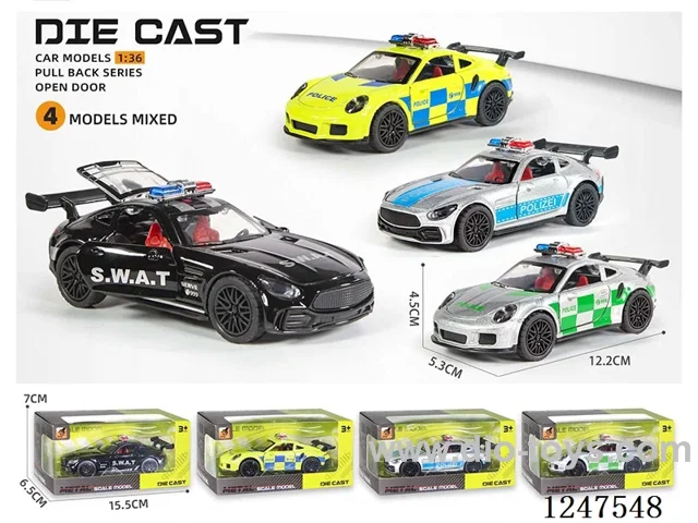 1:36 pull back alloy car 3 doors openable W L/M