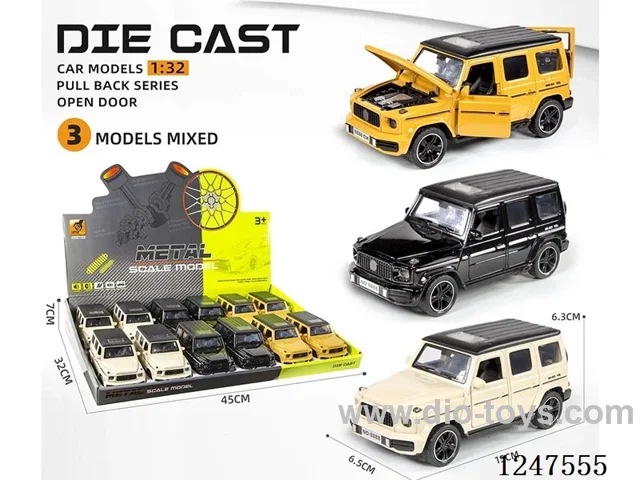1:32 pull back alloy car 4 doors openable 12PCS W L/M included battery