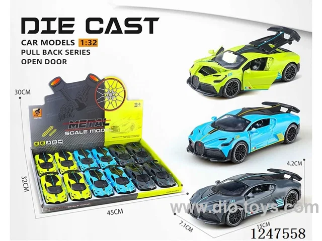 1:32 pull back alloy car 4 doors openable 12PCS W L/M included battery