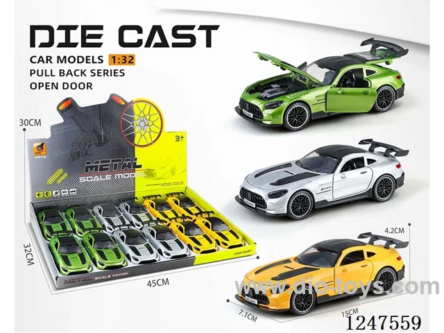 1:32 pull back alloy car 4 doors openable 12PCS W L/M included battery