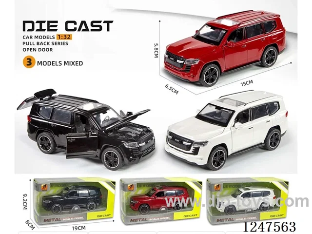 1:32 pull back alloy car 4 doors openable W L/M included battery