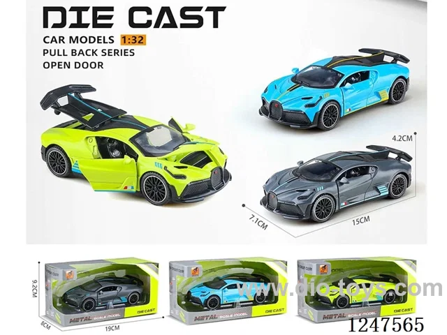 1:32 pull back alloy car 4 doors openable W L/M included battery