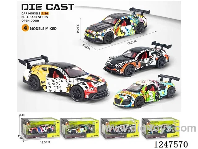 1:36 pull back alloy car 3 doors openable