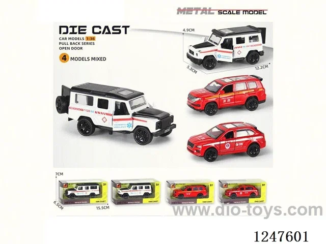 1:36 pull back alloy car 3 doors openable