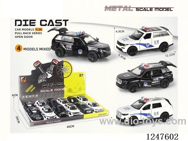 1:36 pull back alloy car 3 doors openable 12PCS W L/M