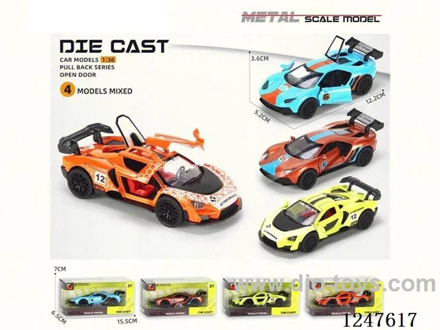 1:36 pull back alloy car 3 doors openable