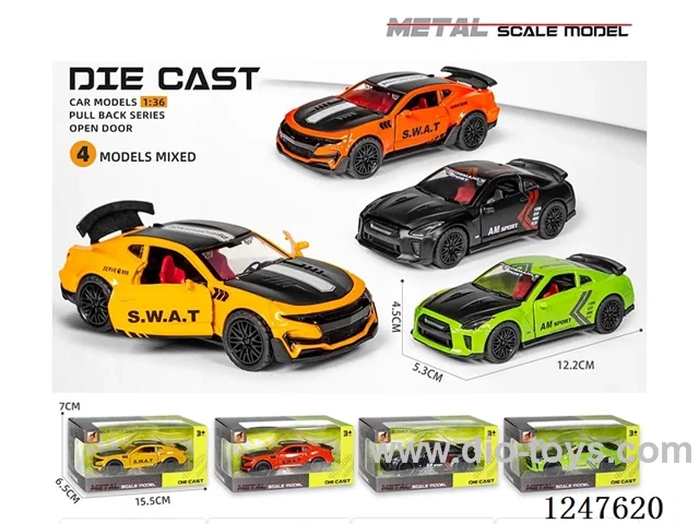 1:36 pull back alloy car 3 doors openable W L/M