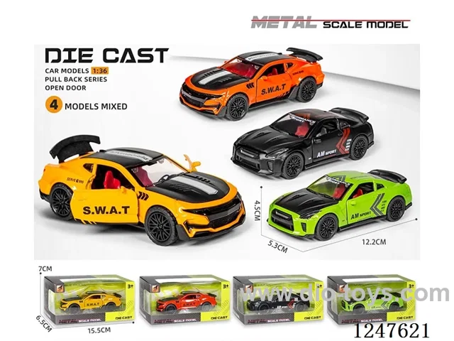 1:36 pull back alloy car 3 doors openable