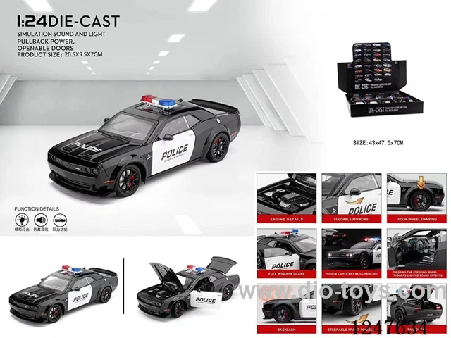 1:24 pull back alloy car W L/M 8PCS