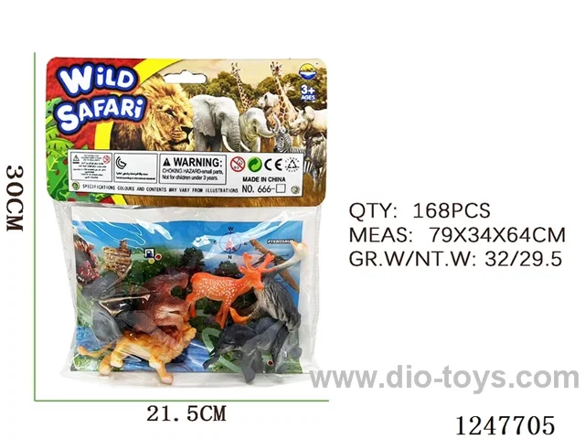 PVC solid centre size animals (6 animals, 1 map)