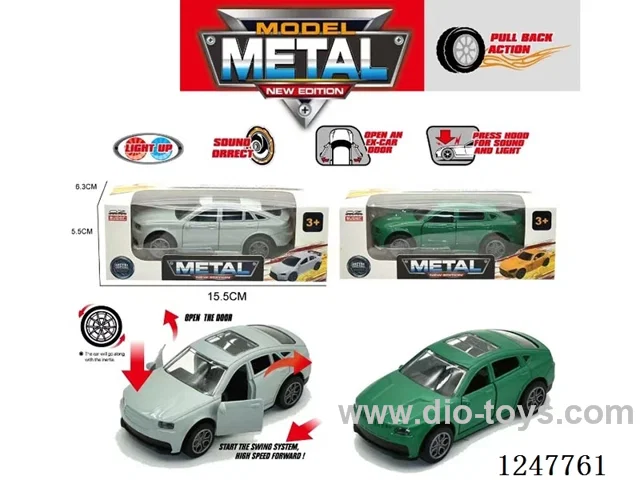 pull back alloy car W L/M included battery -2 colors mixed