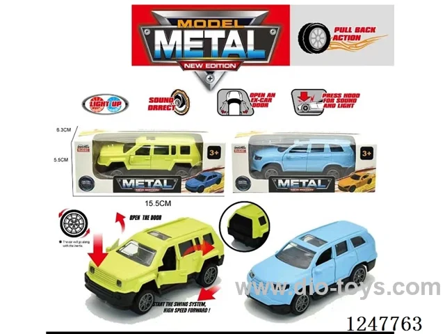 pull back alloy car W L/M included battery -2 colors mixed