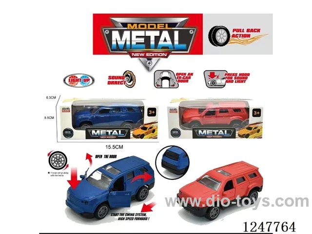 pull back alloy car W L/M included battery -2 colors mixed