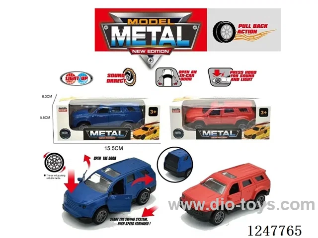pull back alloy car W L/M included battery -2 colors mixed