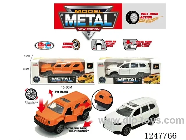 pull back alloy car W L/M included battery -2 colors mixed