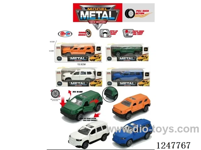 pull back alloy car W L/M included battery -4 colors mixed