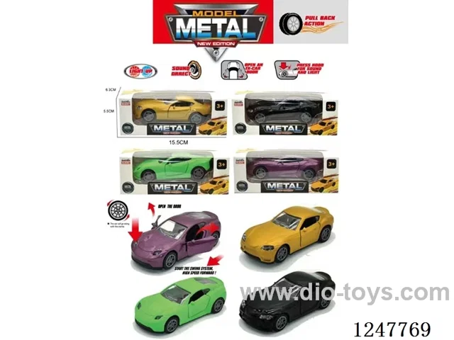pull back alloy car W L/M included battery -4 colors mixed