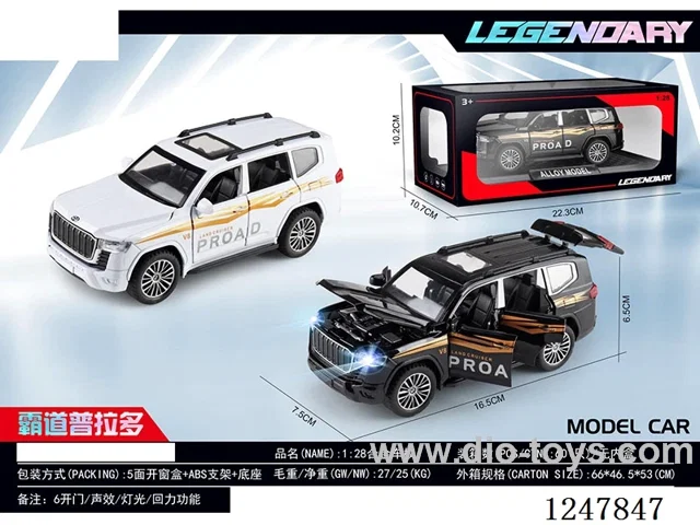 1:28 pull back alloy car W L/M 2 colors mixed