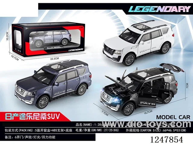 1:28 pull back alloy car W L/M 3 colors mixed