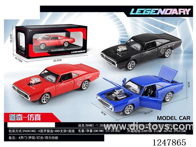 1:28 pull back alloy car W L/M 3 colors mixed