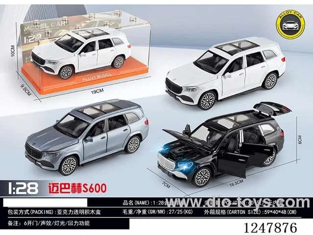 1:28 pull back alloy car W L/M 2 colors mixed included battery