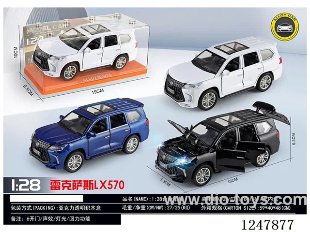 1:28 pull back alloy car W L/M 2 colors mixed included battery