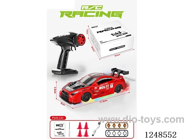 1:43 Alloy Half Scale 4WD RC Car included battery