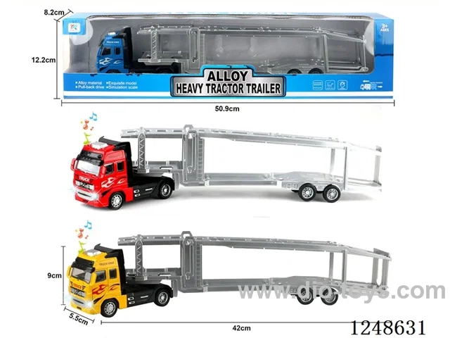 Pull back half alloy Euro double deck trailer W L/M included battery L/M included battery