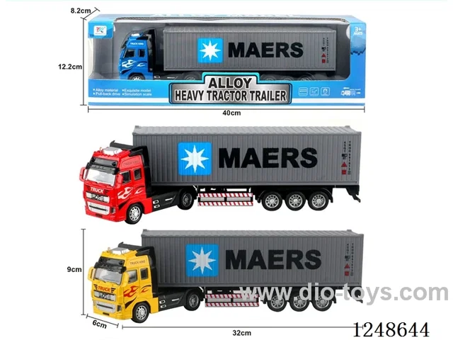 pull back half alloy euro container truck