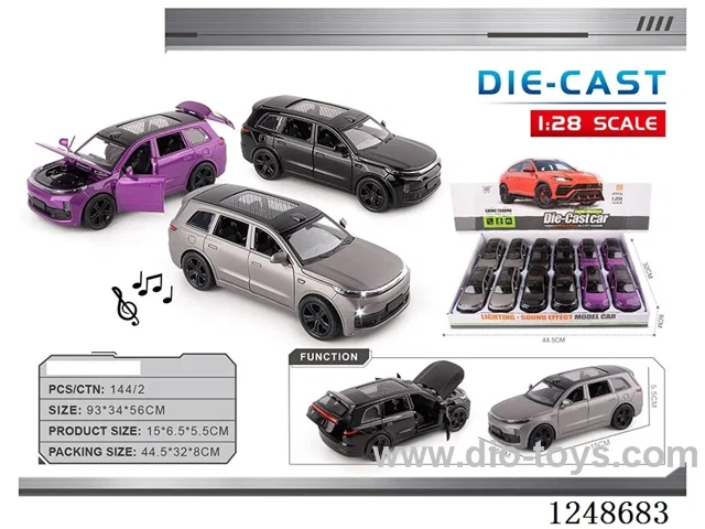1:28 pull back alloy car W L/M included battery 12PCS