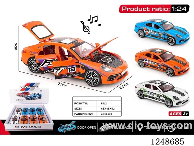 1:24 pull back alloy car W L/M included battery 8PCS