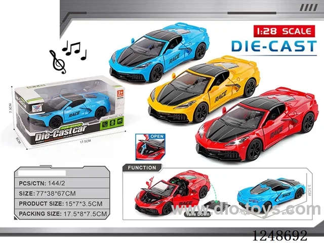 1:28 pull back alloy car W L/M included battery