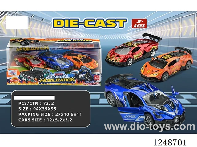 1:36 pull back alloy car 3PCS