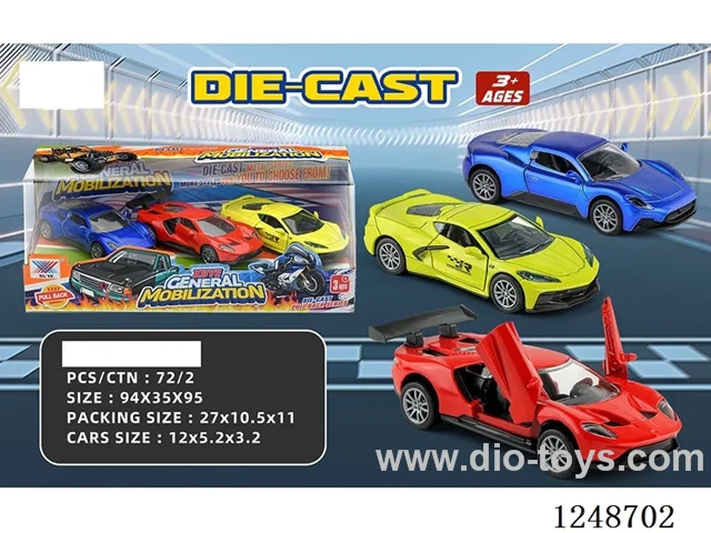 1:36 pull back alloy car 3PCS