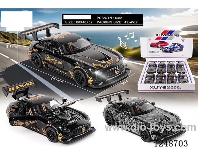 1:24 pull back alloy car W L/M included battery 8PCS