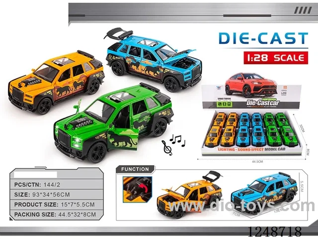 1:28 pull back alloy car W L/M included battery 12PCS