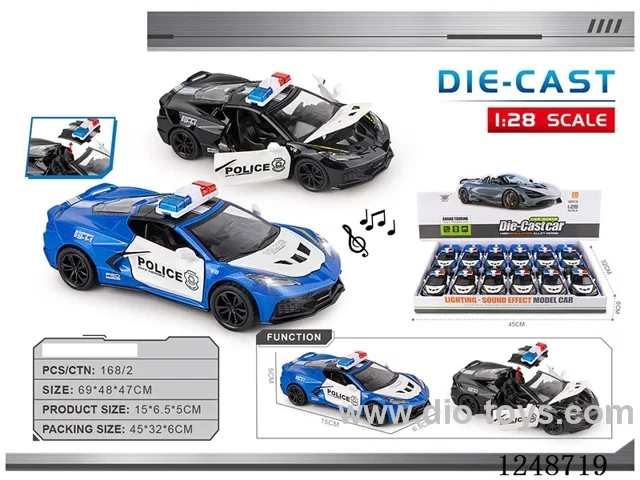 1:28 pull back alloy car W L/M included battery 12PCS