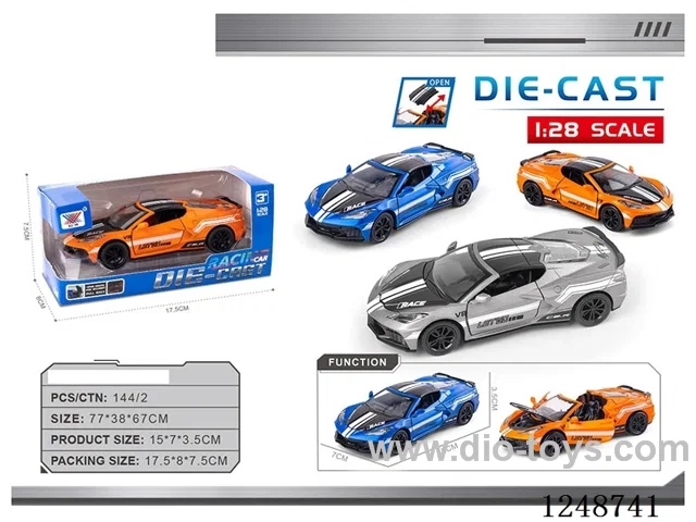 1:28 pull back alloy car
