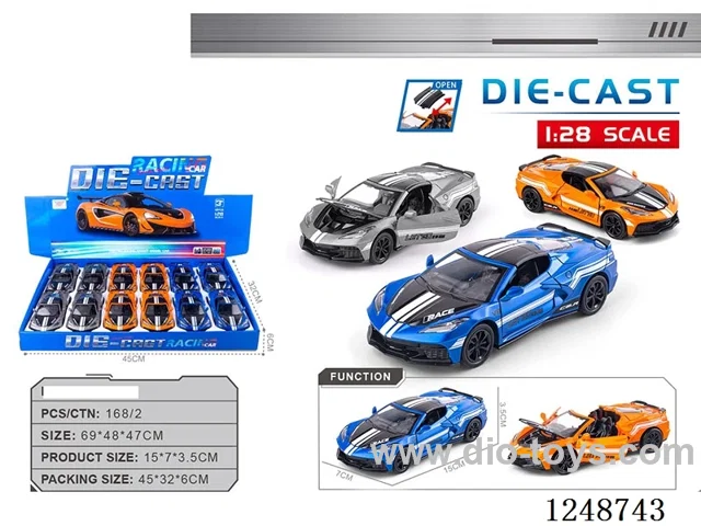 1:28 pull back alloy car 12PCS