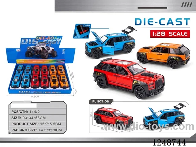 1:28 pull back alloy car 12PCS