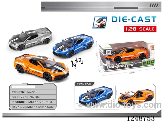 1:28 pull back alloy car W L/M included battery