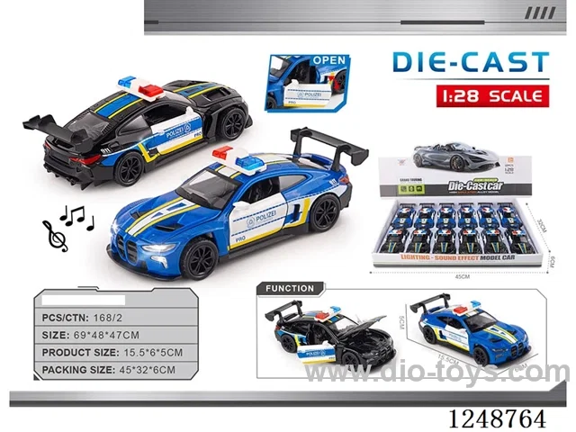 1:28 pull back alloy car W L/M included battery 12PCS