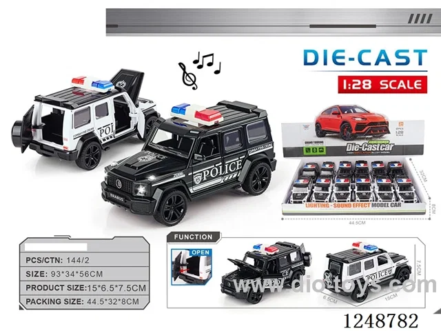 1:28 pull back alloy car W L/M included battery 12PCS