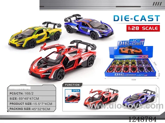 1:28 pull back alloy car 12PCS
