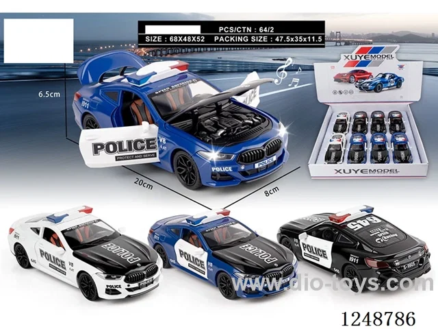 1:24 pull back alloy car W L/M included battery 8PCS