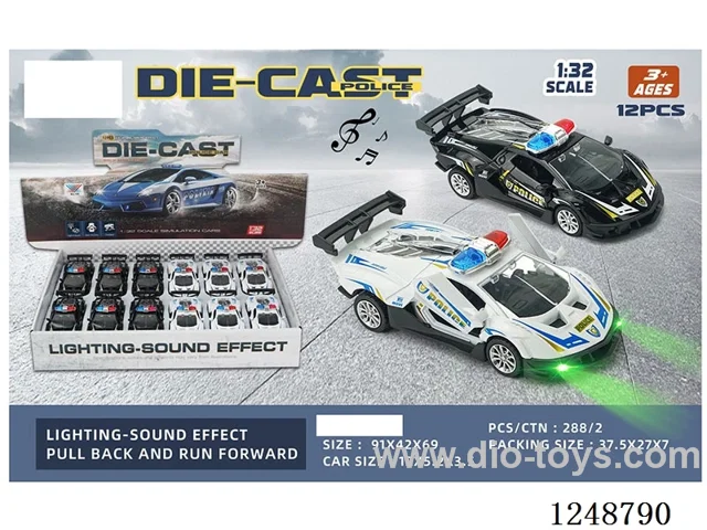 1:32 pull back alloy car W L/M included battery 12PCS